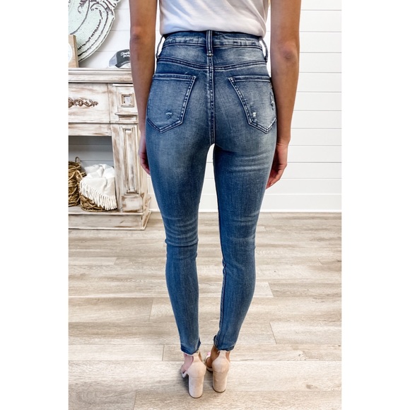 CLEARANCE Padme High Rise Exposed Button Fly Skinny Jeans - Picture 6 of 13